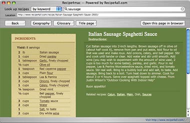 Recipe4mac recipe browser