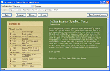 Recipe4win recipe browser